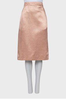 Beige midi skirt with pockets