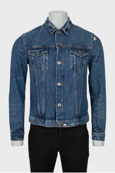 Men's distressed denim jacket