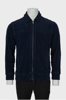 Men's blue cardigan with zipper