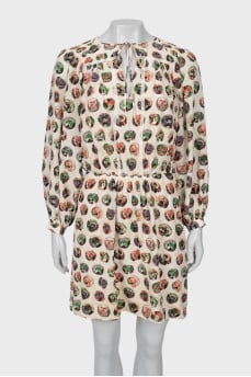 Printed silk dress