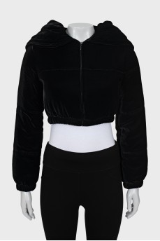 Cropped velor jacket