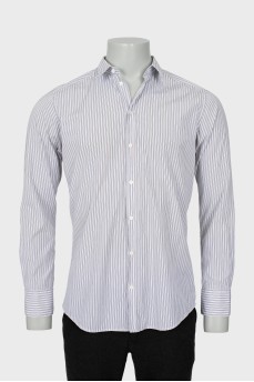 Men's striped shirt fitted shirt