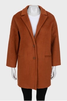 Cropped coat with short pile