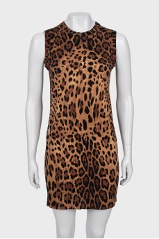 Sleeveless animal print dress