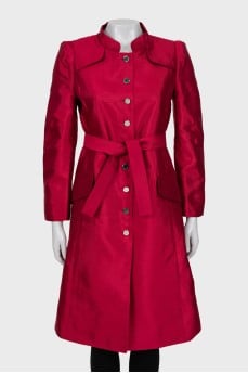 Red button down coat