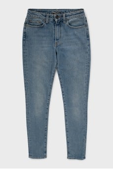High-waisted skinny jeans