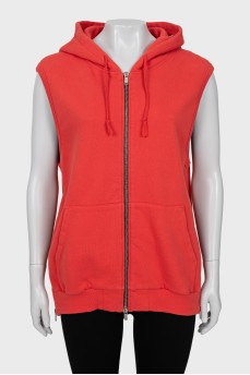 Vest with zip hood