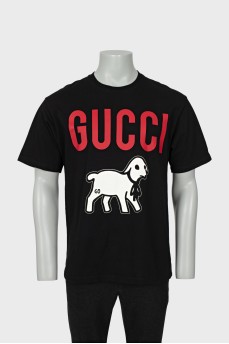 Men's T-shirt with print and logo