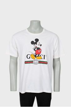 Men's white T-shirt with print
