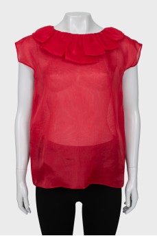 Transparent red blouse