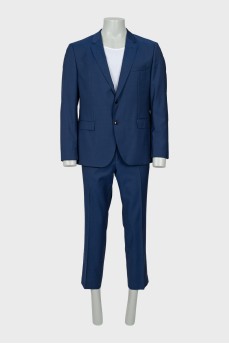 Men's blue wool suit