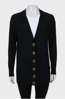 Cashmere cardigan with gold buttons