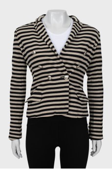 Striped double-breasted jacket