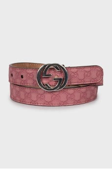 Pink embossed belt