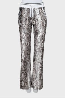 Animal print track pants