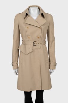 Cropped trench coat with belt