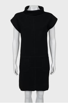 Short sleeve wool dress