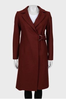 Burgundy wrap coat