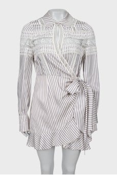 Striped wrap dress