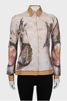 Printed silk shirt