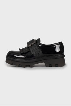 Patent leather shoes with chunky soles