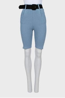 Light Blue Ribbed Shorts