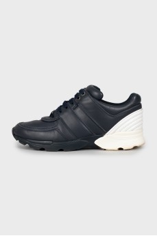 Leather two-tone sneakers