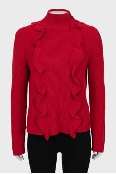 Knitted ruffle sweater