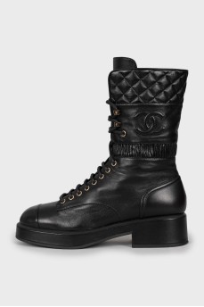 Logo lace-up boots