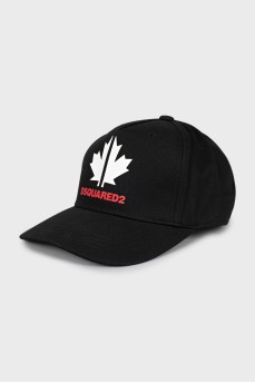 Black cap with brand logo