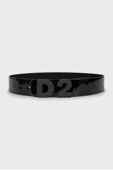 Eco-leather belt with brand logo