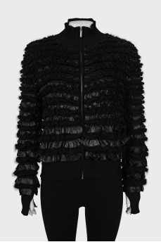 Ruffled mohair cardigan