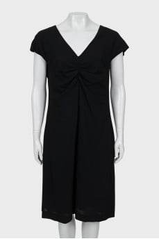 Black dress with draped chest