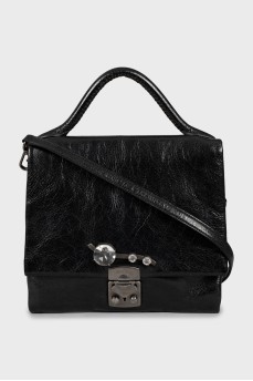 Leather crossbody bag with decor