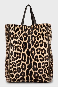 Animal print tote bag