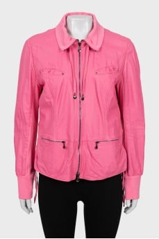 Pink leather jacket