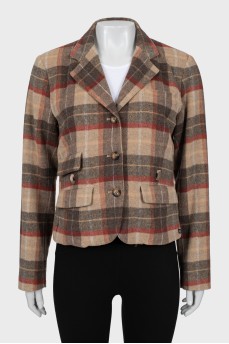 Wool jacket in check print