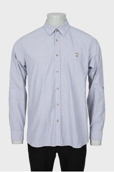 Men's gray straight-fit shirt
