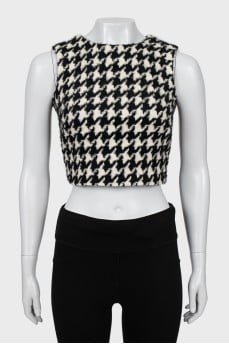 Vest in houndstooth print