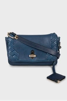 Woven leather crossbody bag