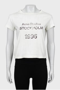 White T-shirt with slogan print
