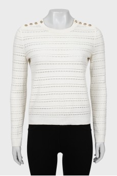 Knitted jumper with gold buttons