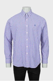 Men's fitted shirt in check print