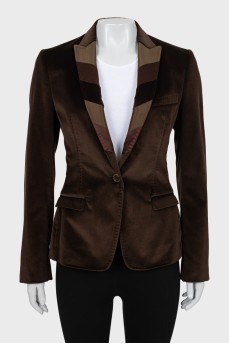Velor jacket with tag