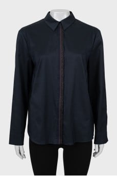 Blue straight fit shirt
