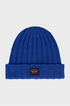 Men's blue knitted hat