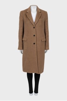 Brown single-breasted coat