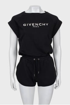 Black jumpsuit with signature logo