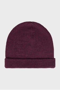 Men's purple wool hat