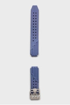 Watch strap with silver hardware